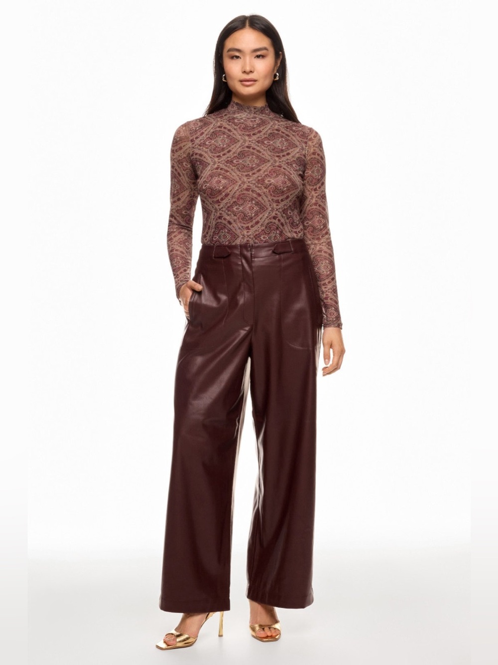 Ronny Kobo x RTR Mock Neck Mesh Top